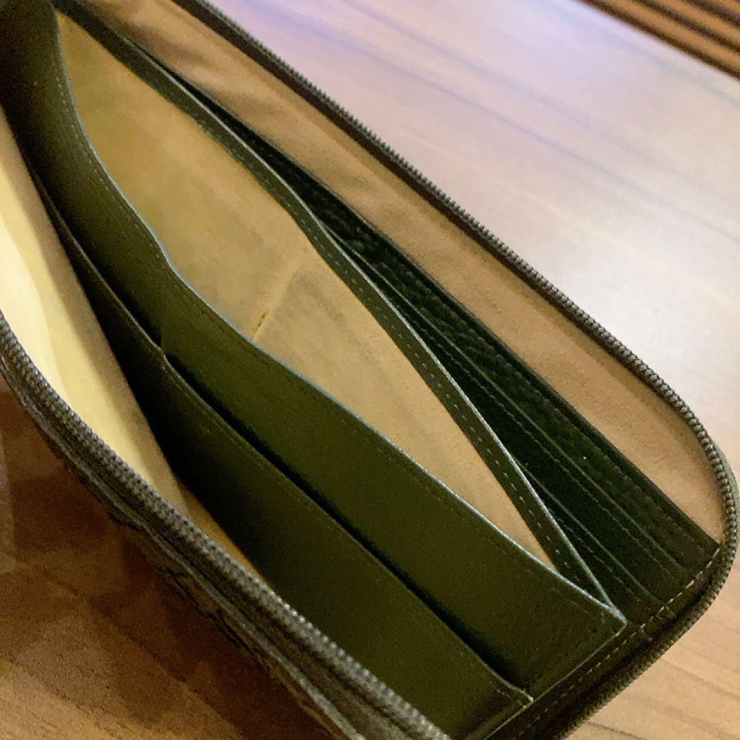 ATAO アタオ　リモ　パイソン L字長財布 ダークグリーン