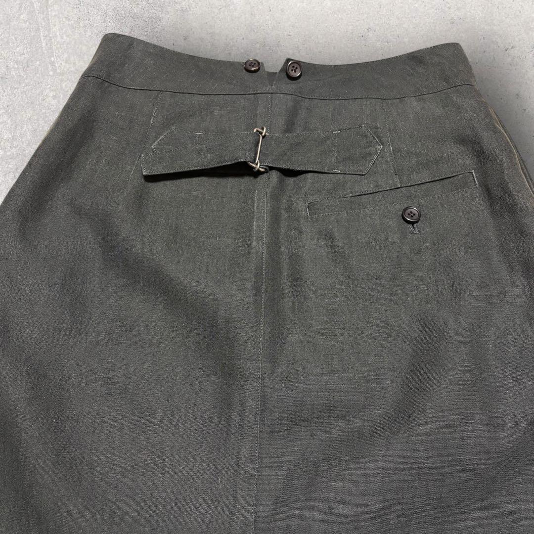 【美品】MARGARET HOWELL バックストラップ リネンスカート I 美品】MARGARET HOWELL バックストラップ リネンスカート I