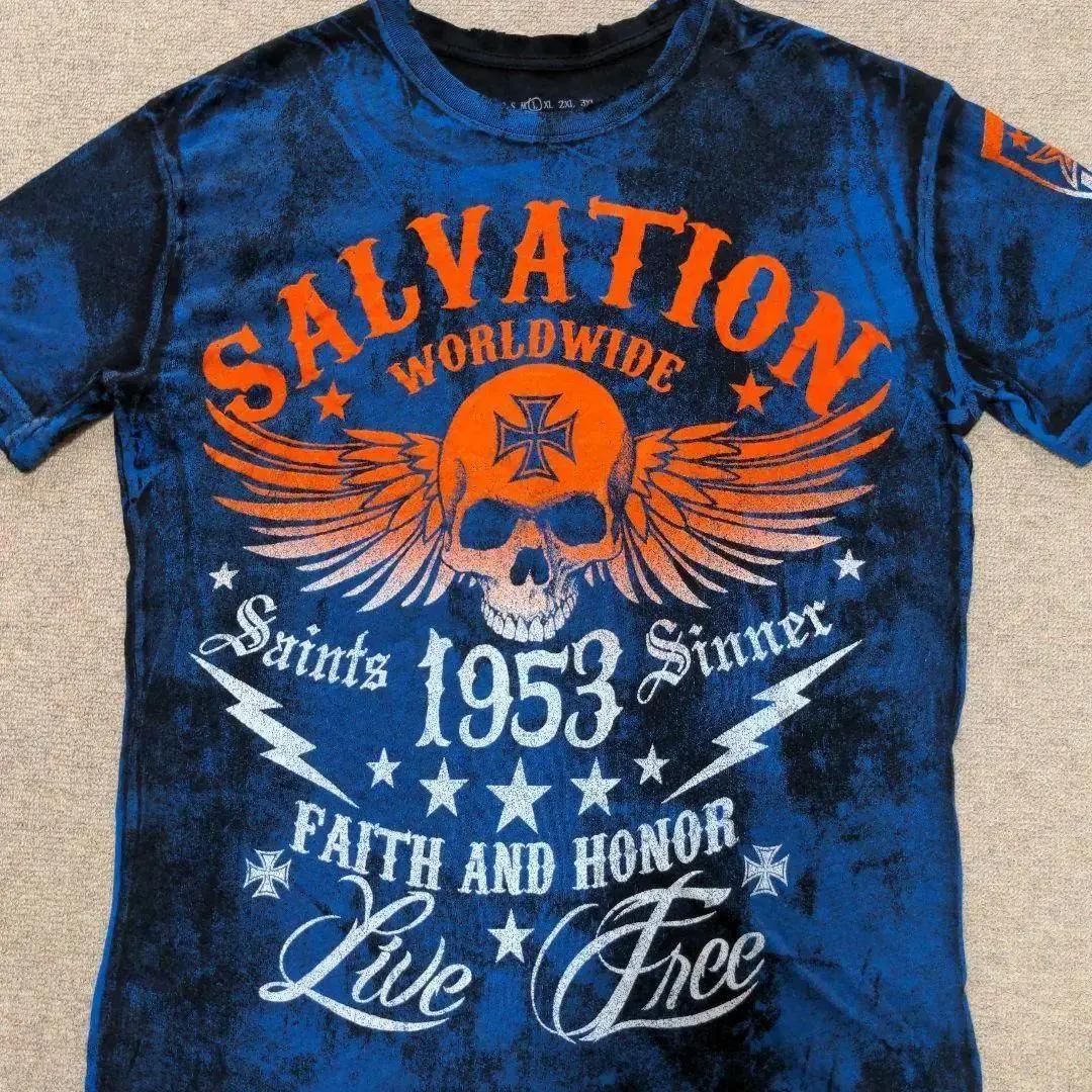 Archaic by Affliction USA製 ダメージ加工Tシャツ 古着