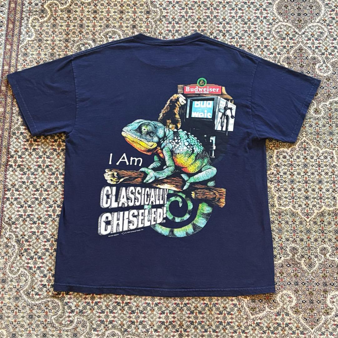 希少！90s｜Budweizer｜L｜ネイビー｜カメレオン