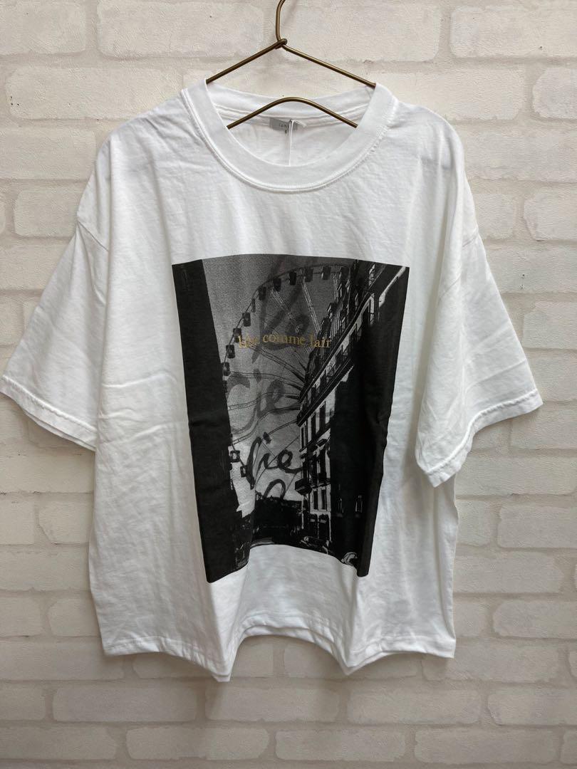 ichiイチ　オーバーTシャツ　ホワイト　250149