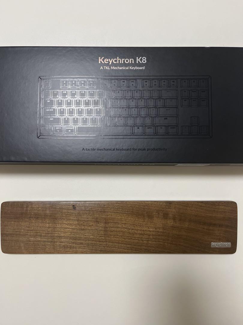 Keychron K8 ホワイトバックライト　茶軸　本体+パームレスト
