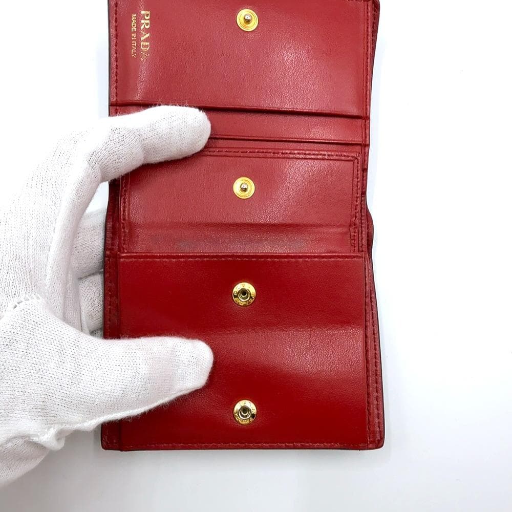 ◇プラダ◇1MV204/レザー/コンパクトウォレット/二つ折り財布/ブランド ◇プラダ◇1MV204/レザー/コンパクトウォレット/二つ折り財布/ブランド