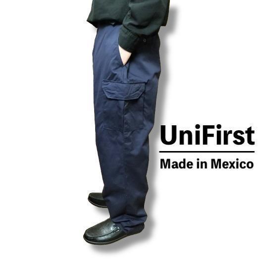 ★美品 USA古着★UniFirst★カーゴ ワークパンツ 紺色 CA1-026