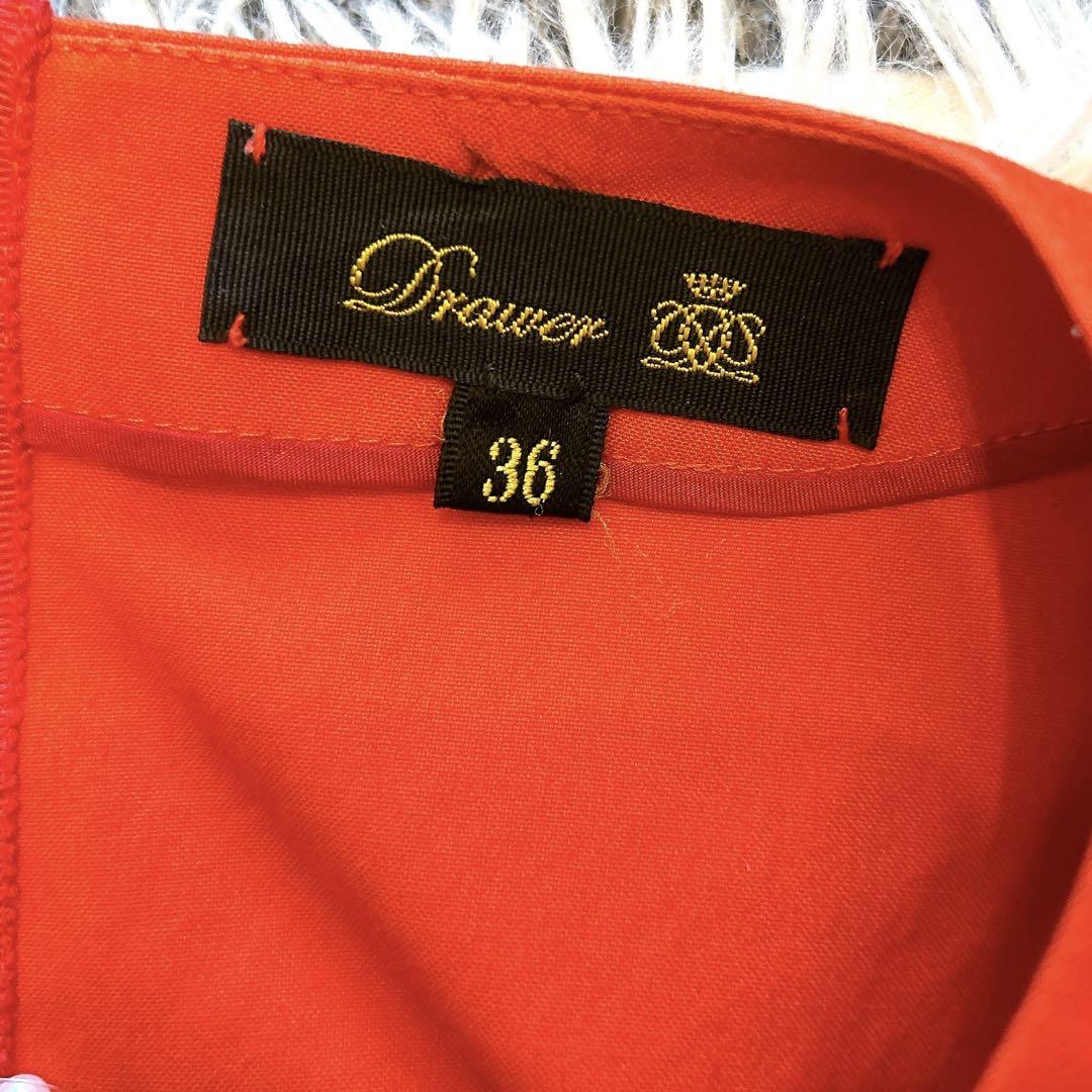 【美品】ドゥロワー　ツイストロングワンピース　レッド　36 2019SS