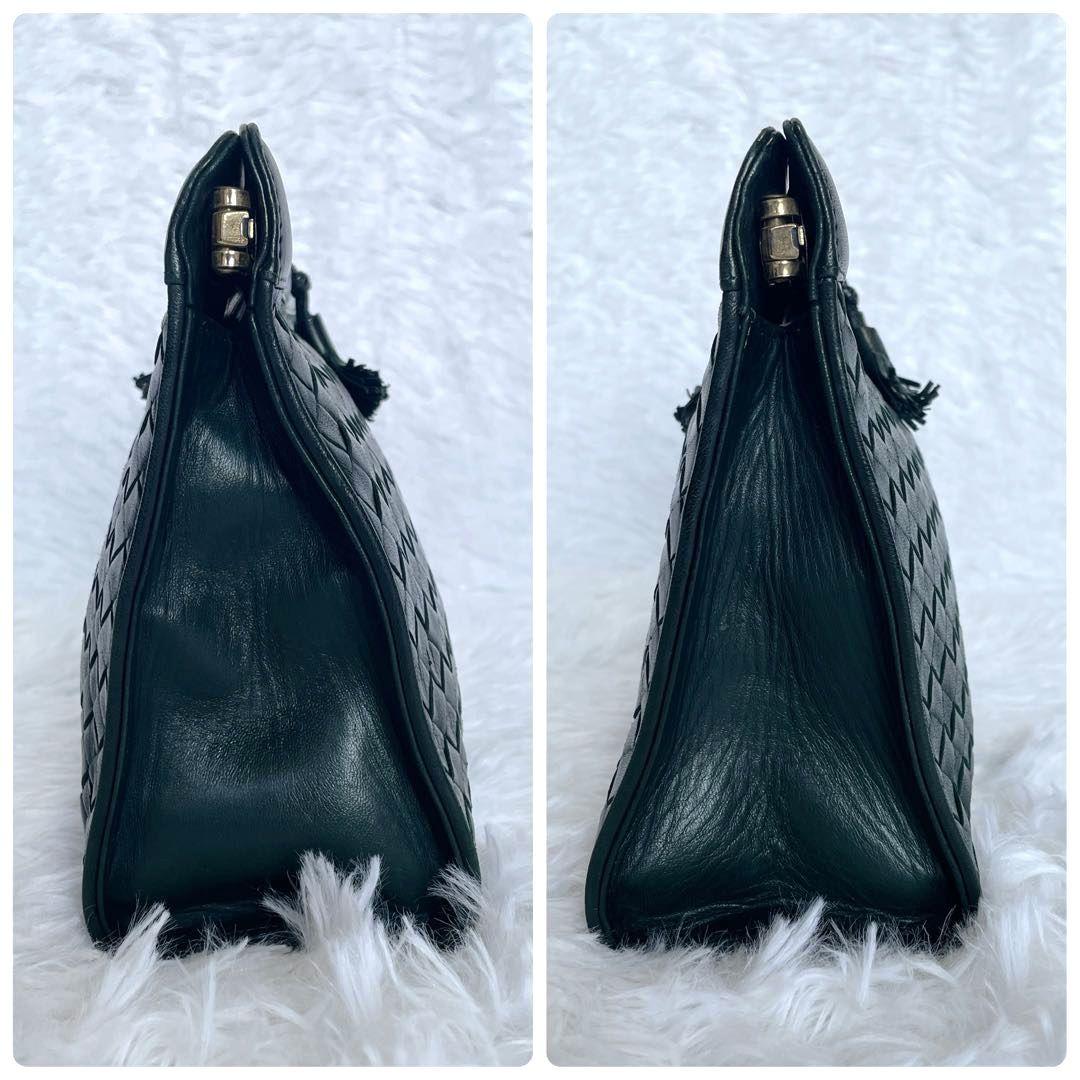 【美品】ボッテガヴェネタ　セカンドバッグ　クラッチバッグ　イントレチャート　緑