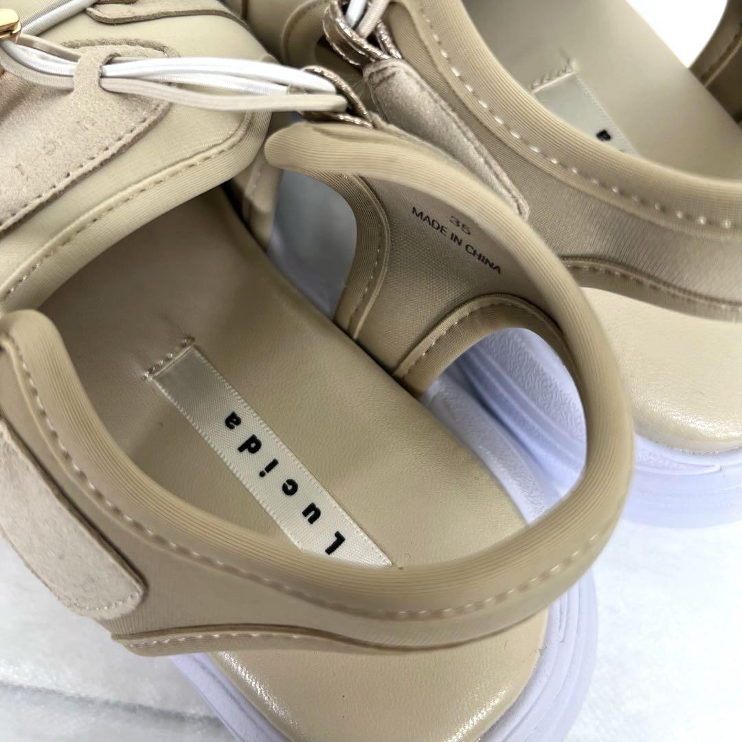 美品/未使用級♡ルシーダ　ゴムレーススポーツサンダル　厚底　オフィウクス 美品/未使用級♡ルシーダ ゴムレーススポーツサンダル 厚底