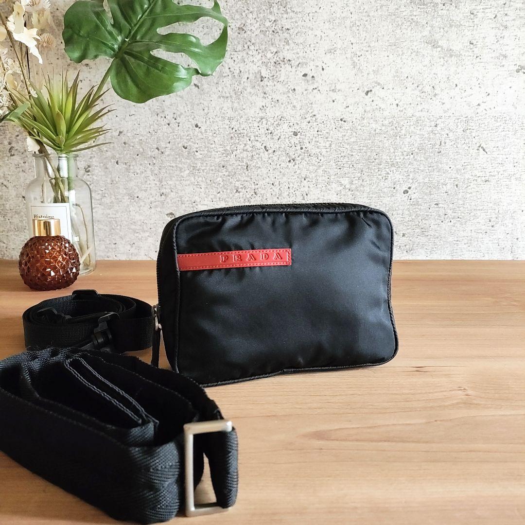 美品 プラダスポーツ 2way ウエストポーチ ポシェット レディース メンズ
