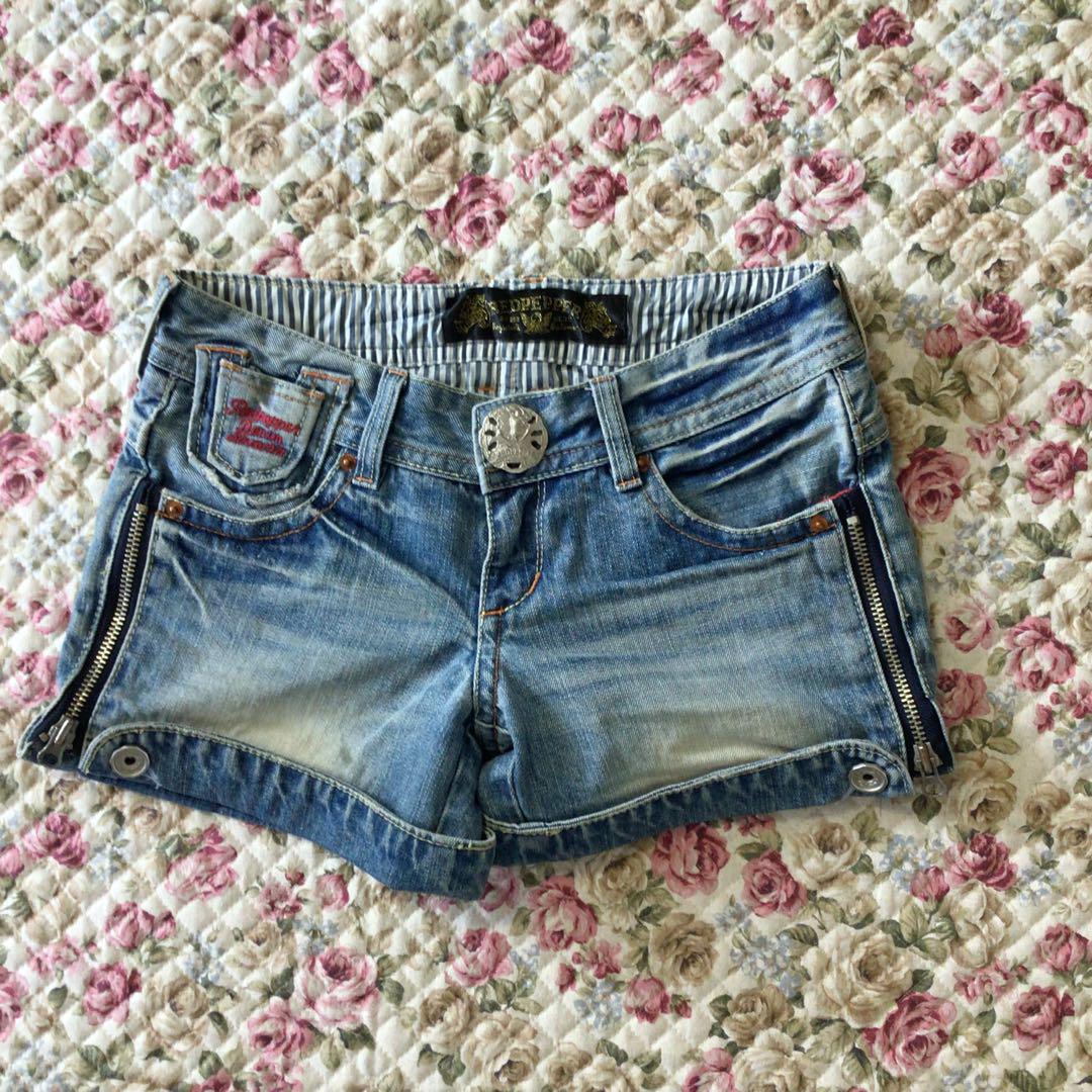 y2k 平成ギャル ダメージ デニム ショートパンツ フェアリーグランジ y2k ダメージデニムショートパンツ レッドペッパー平成ギャル