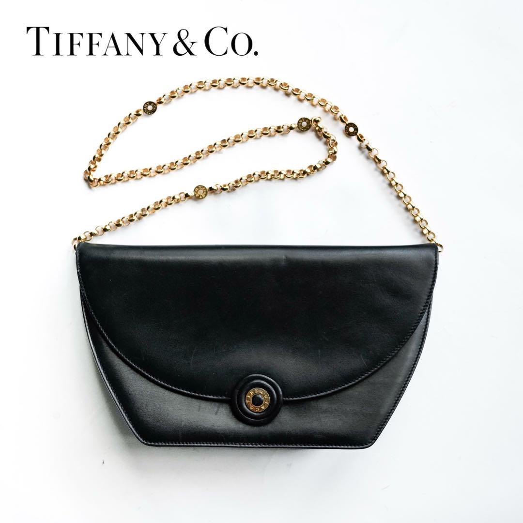 Tiffany Black Leather G Chain BagTIFFANY