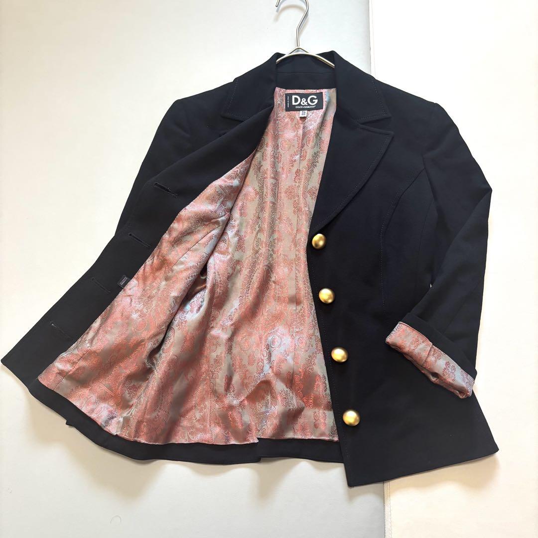 【美品】DOLCE&GABBANAドルガバテーラードジャケット 総裏ペイズリー柄 美品】DOLCE&GABBANAドルガバテーラードジャケット 総裏