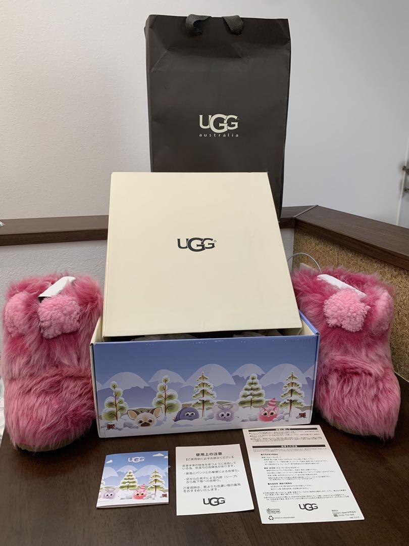 つやあり UGG australia ピンクパフ クラシック II ブーツ【キッズ