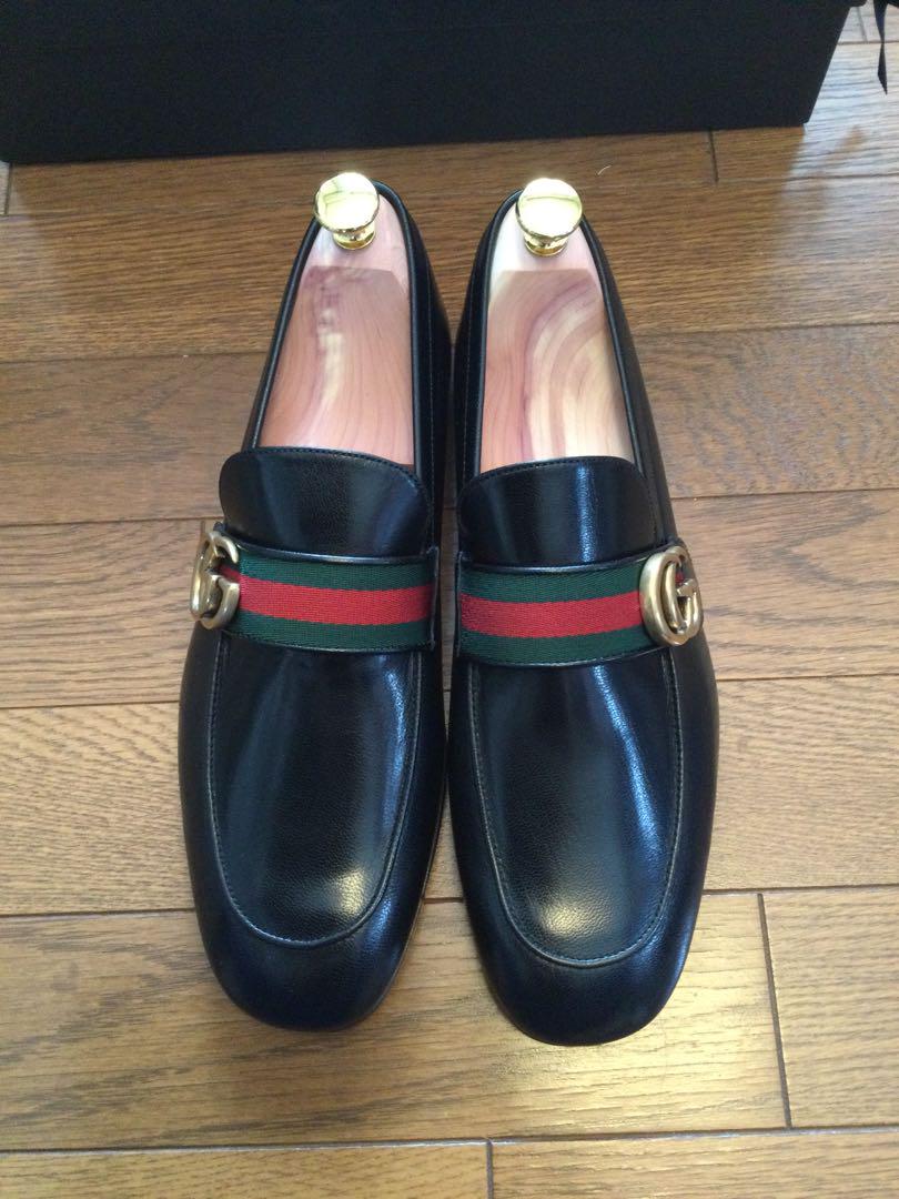 新品未使用　GUCCI ローファー　黒　GGマーモント　サイズ7 1/2