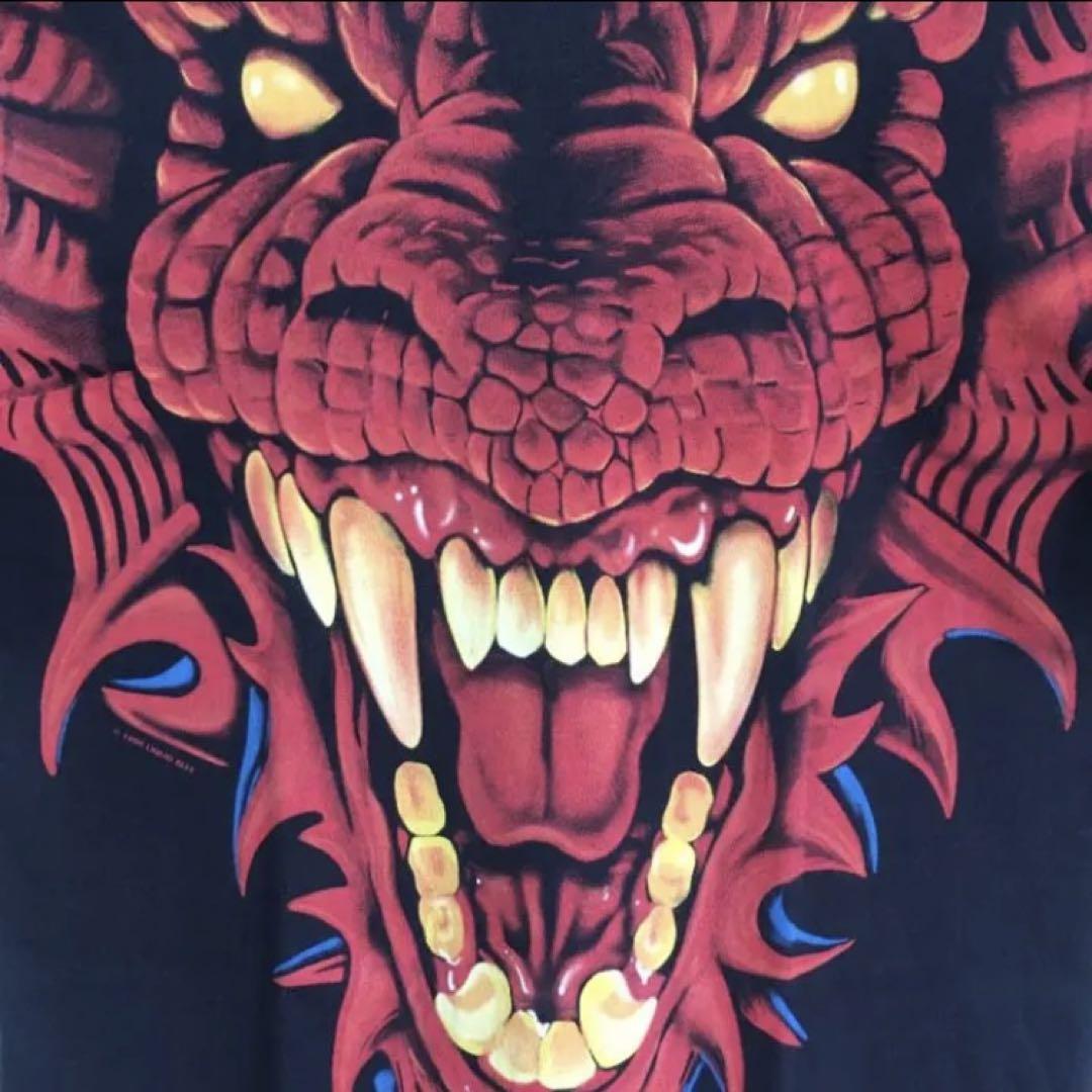 【超希少】tシャツ ヴィンテージ 90s ドラゴン 竜 大判 両面プリント
