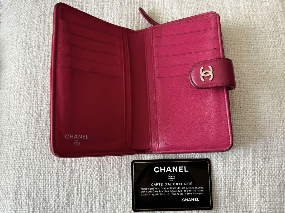 CHANEL マトラッセ 二つ折り財布 ココマーク ピンク