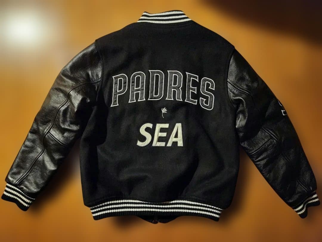 ウィンダンシー PADRES コラボスタジャン 黒 M 袋付きM WIND AND SEA