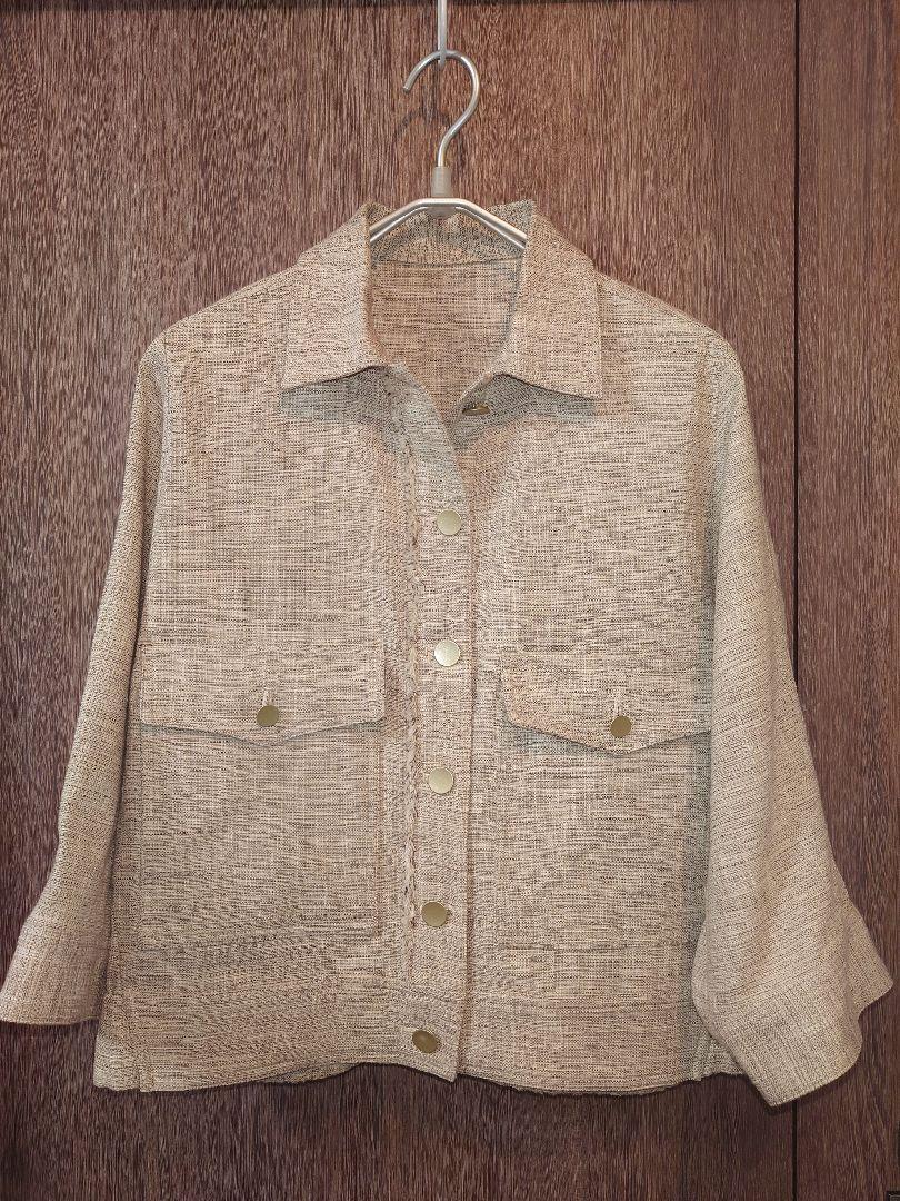 【新品同様】GabardinK.T ライトツイードワークブルゾン（ベージュ）９号