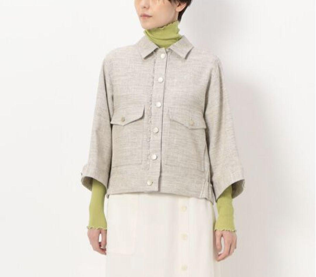 【新品同様】GabardinK.T ライトツイードワークブルゾン（ベージュ）９号