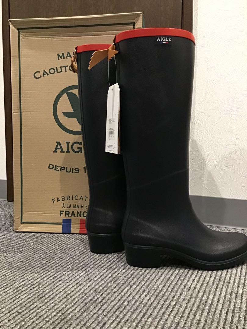 AIGLE ブラック レインブーツD