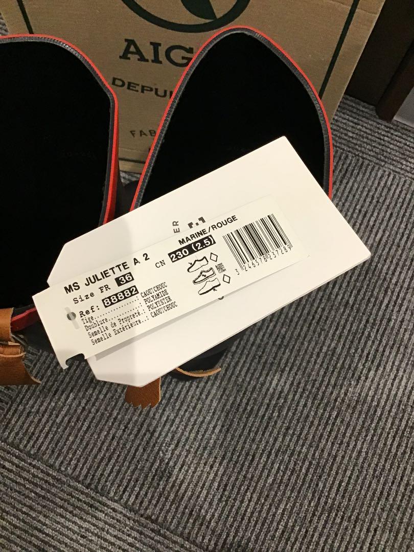 AIGLE ブラック レインブーツD