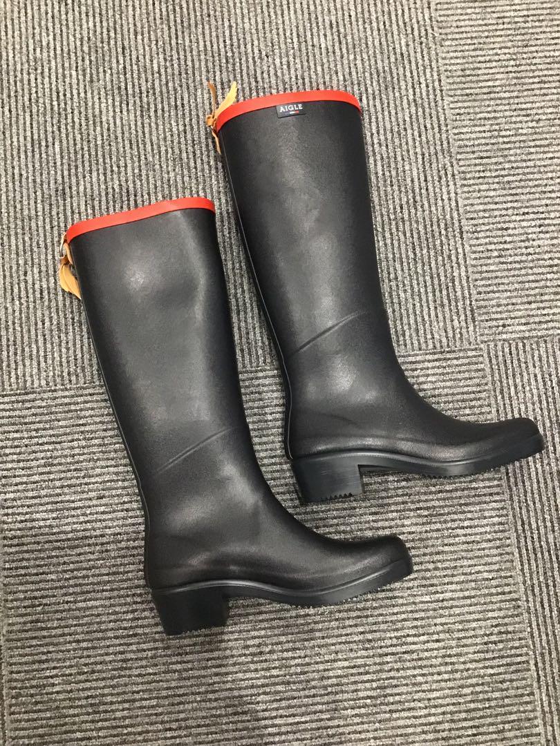 AIGLE ブラック レインブーツD
