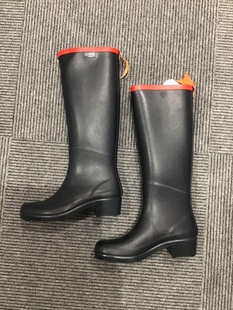 AIGLE ブラック レインブーツD