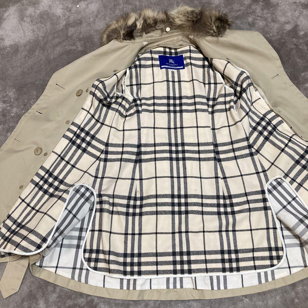 BURBERRY  トレンチコート  ファー付　ライナー付  ノバチェック