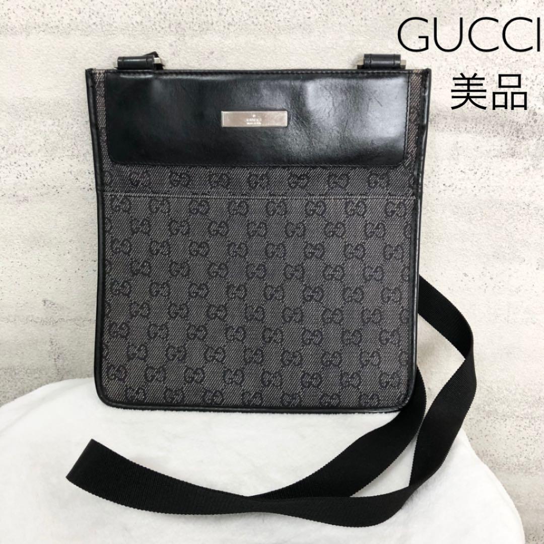 GUCCI グッチ ショルダーバッグ GG柄 キャンバス レザー 総柄