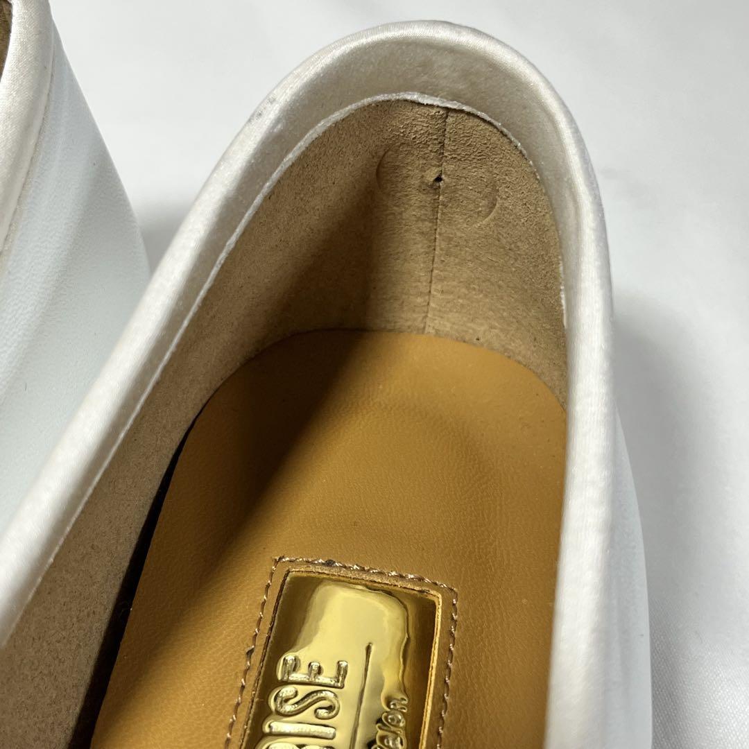 Le Talon GRISE ルタロングリーズ レザースクエアプリーツフラット