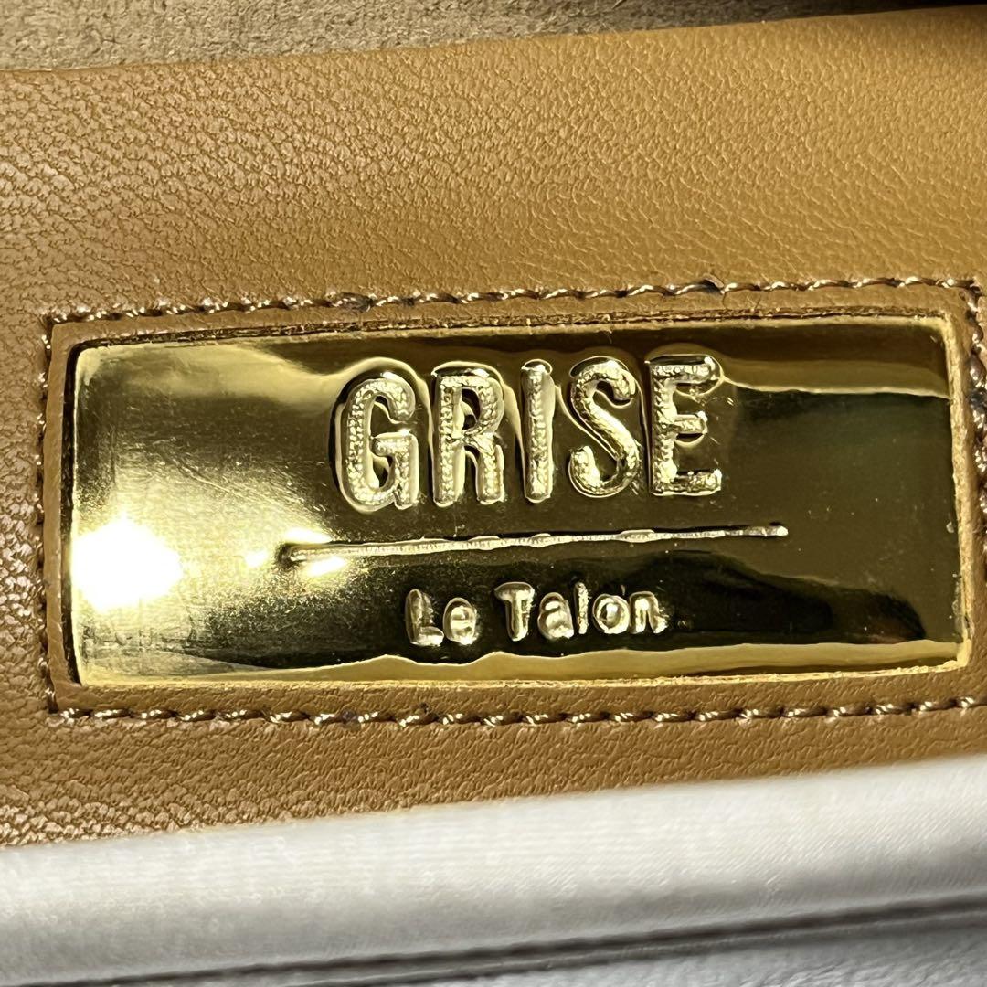 Le Talon GRISE ルタロングリーズ レザースクエアプリーツフラット