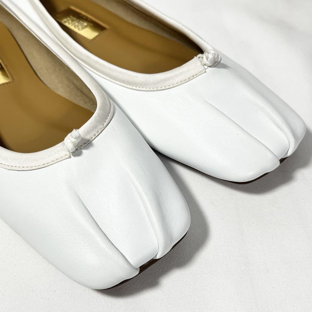 Le Talon GRISE ルタロングリーズ レザースクエアプリーツフラット