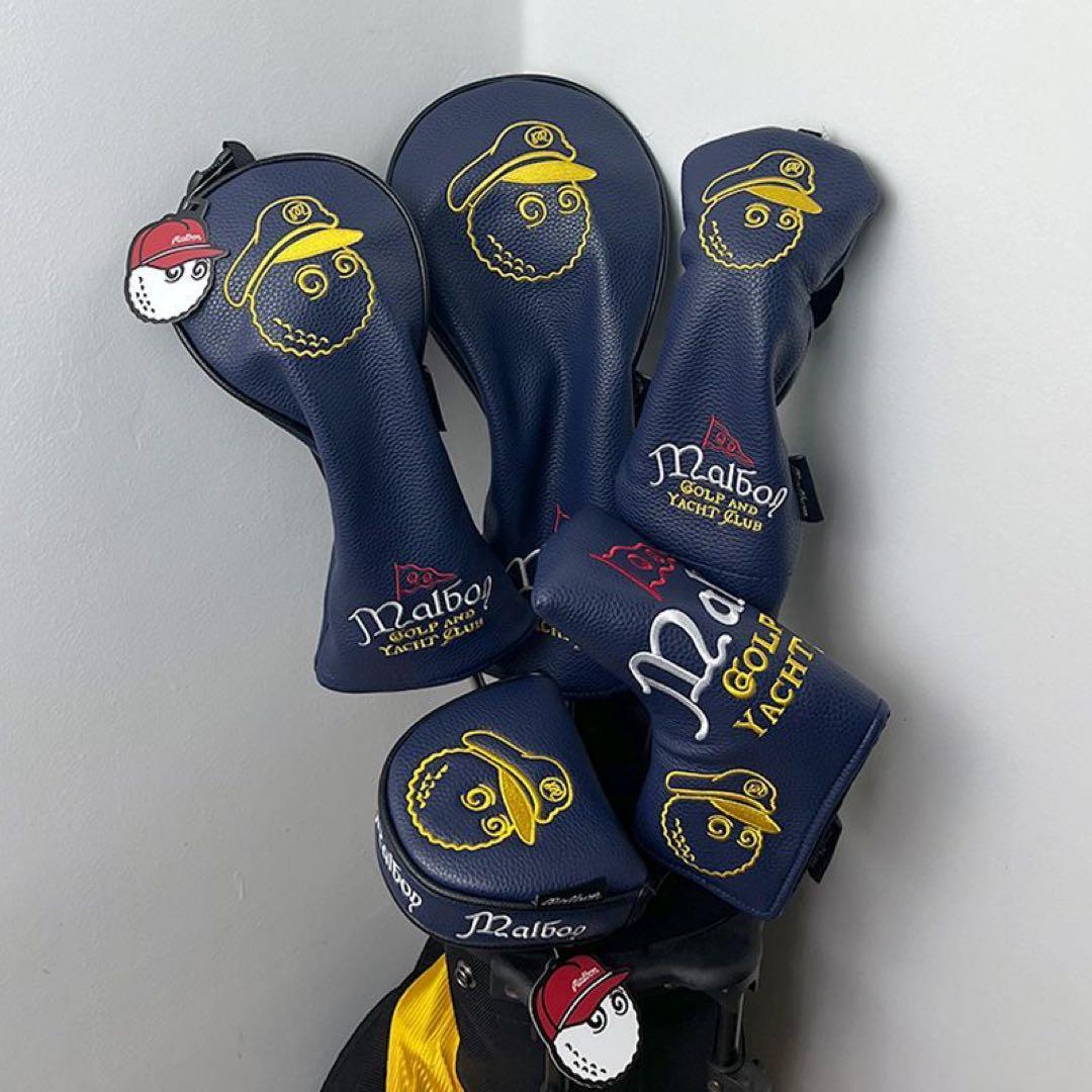 Malbon Golfマルボン ゴルフクラブカバー 5点セット