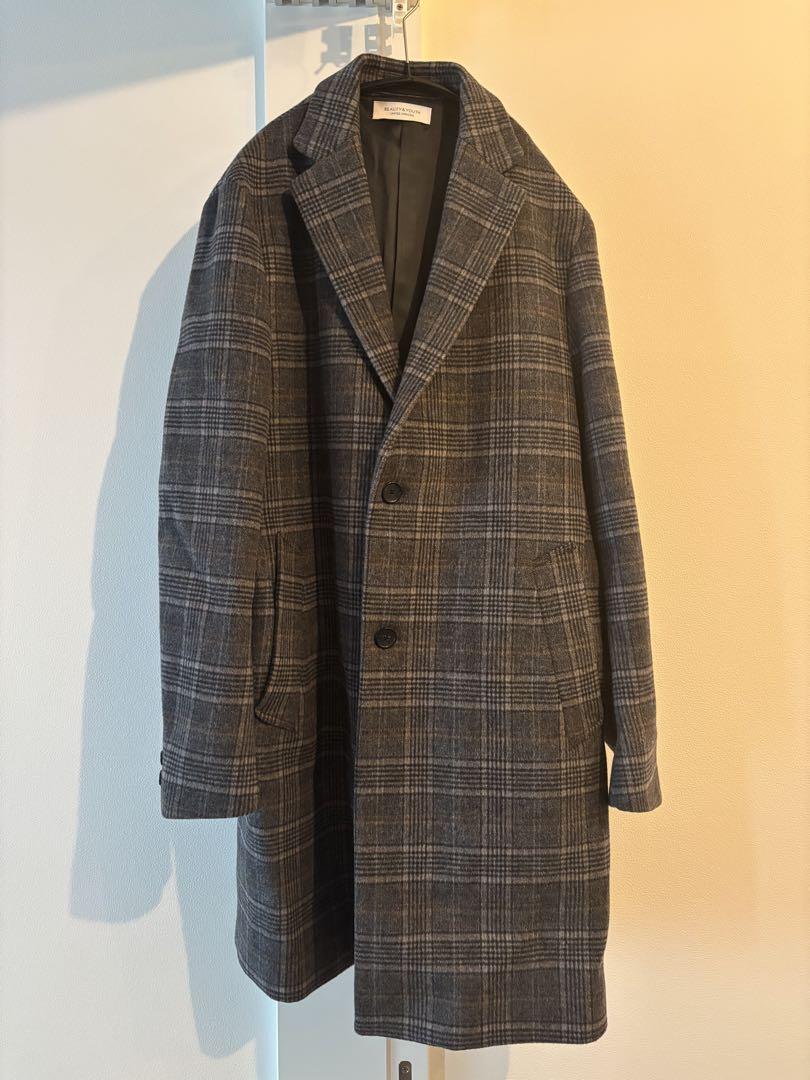 BEAUTY&YOUTH UNITED ARROWS グレー チェスターコート BEAUTY&YOUTH UNITED ARROWS｜ビューティーアンドユース
