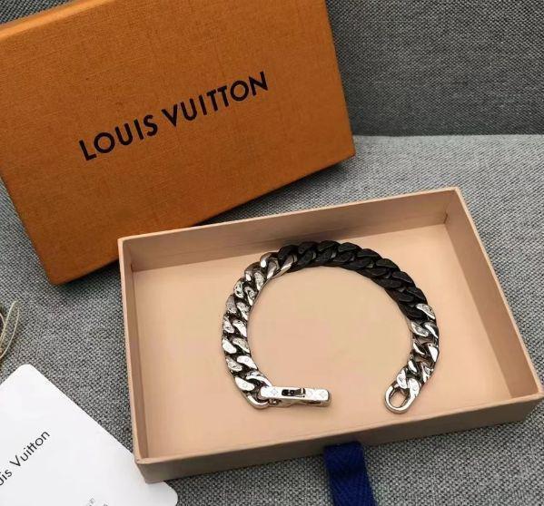 Louis Vuitton チェーンブレスレット シルバー/ブラック - メルカリ