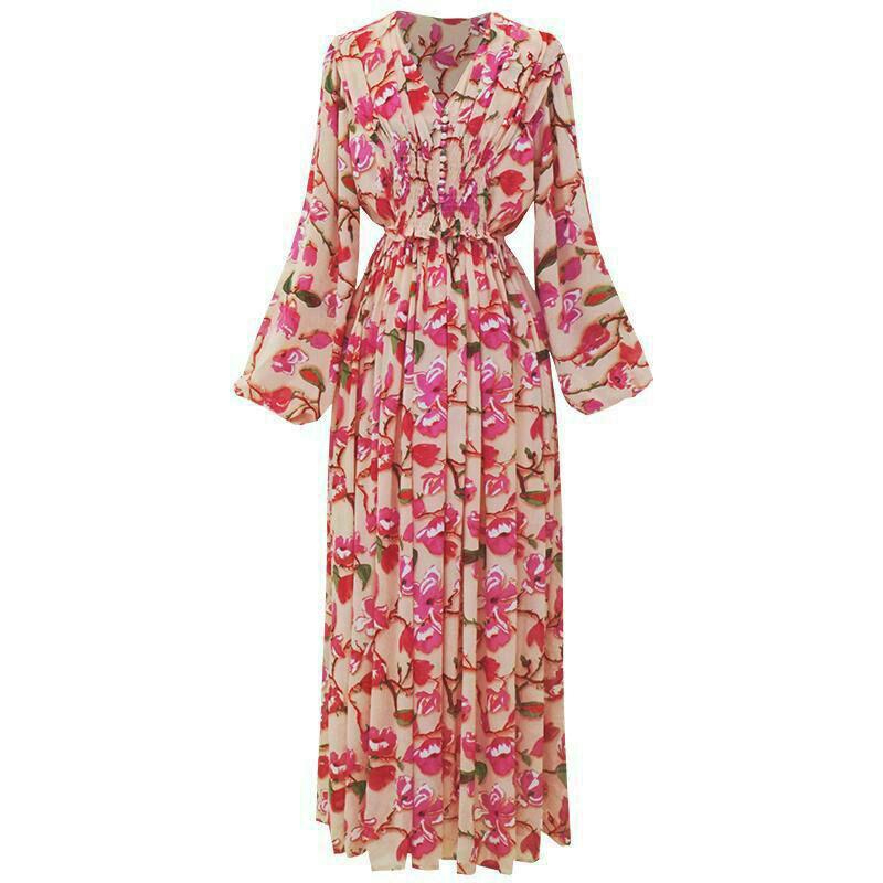 シフォンワンピース女性vネックウエストS-1XL5 DOekm-m82240038816 低価特価