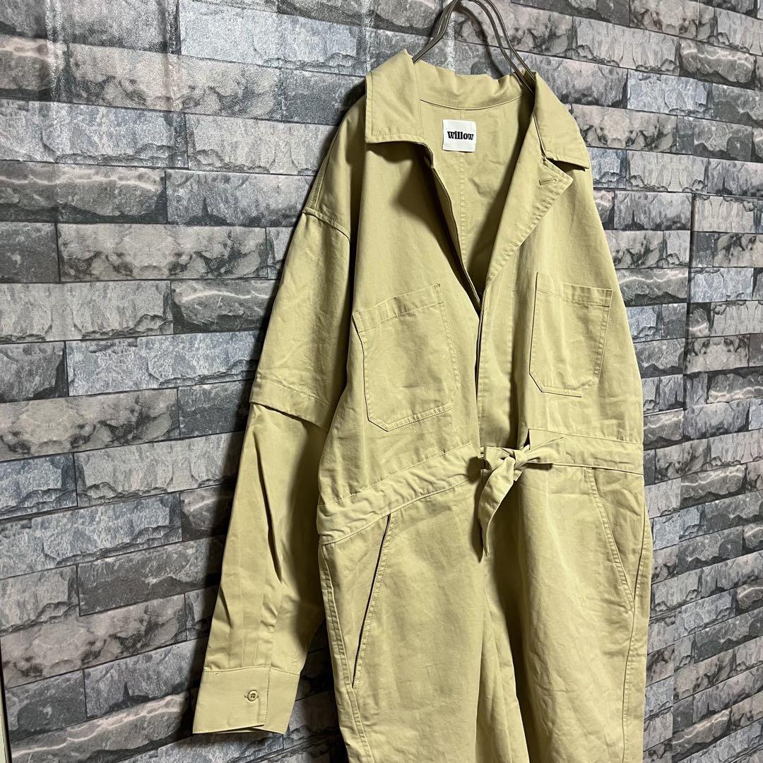 willow 2WAY オープンカラー オールインワン ベージュ
