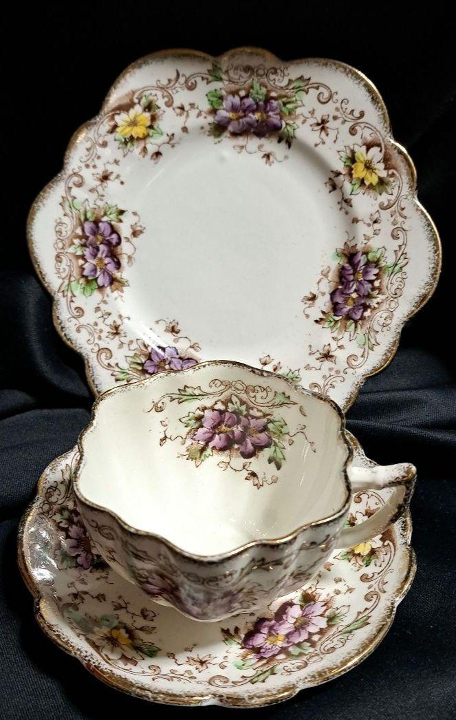 1921年　イギリス　MELBA CHINA ハンドペイントトリオ