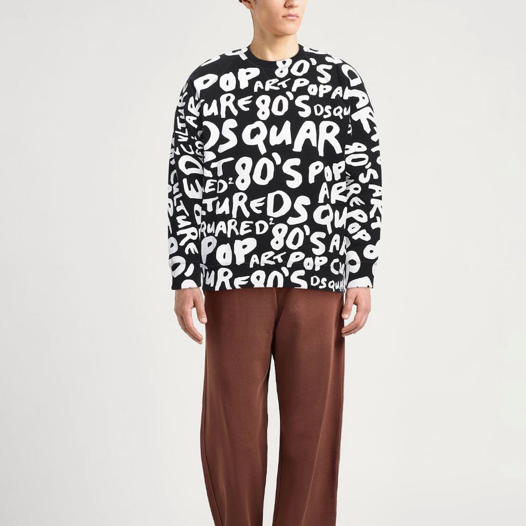 DSQUARED2 スエット ブラック ロゴ入り サイズM