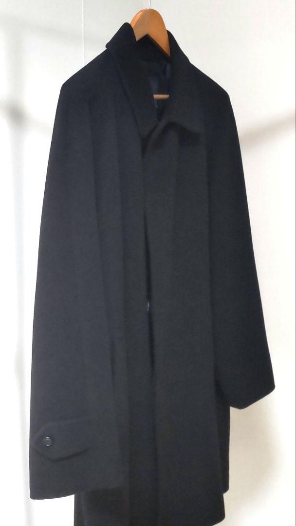 美品 【BURBERRY】 バーバリー カシミヤ混 L サイズ コート 黒