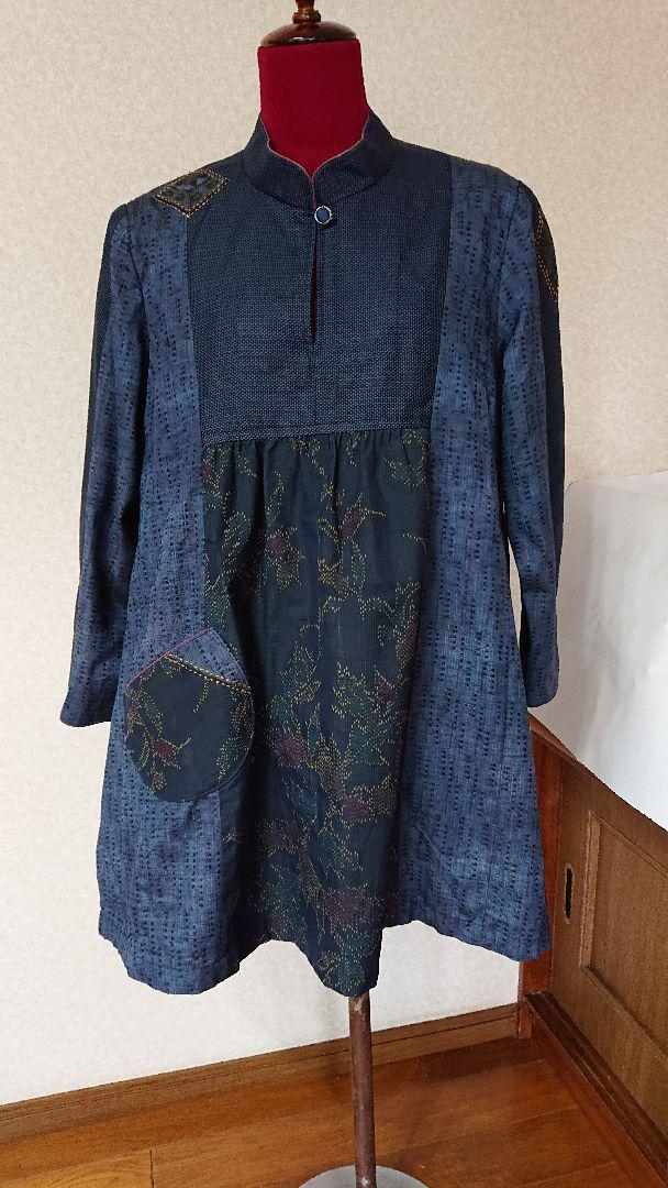 お値下げしました。古布・手作り・手縫いのチュニック ハンドメイド 古布 チュニック