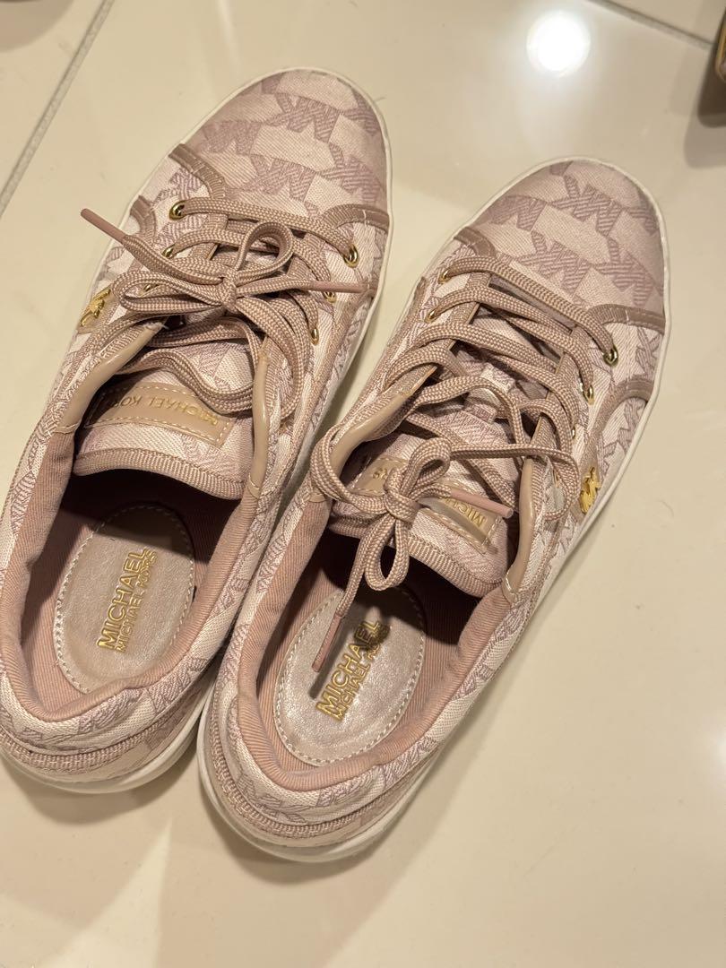 MICHAEL KORS パターン入り総柄ピンクスニーカー