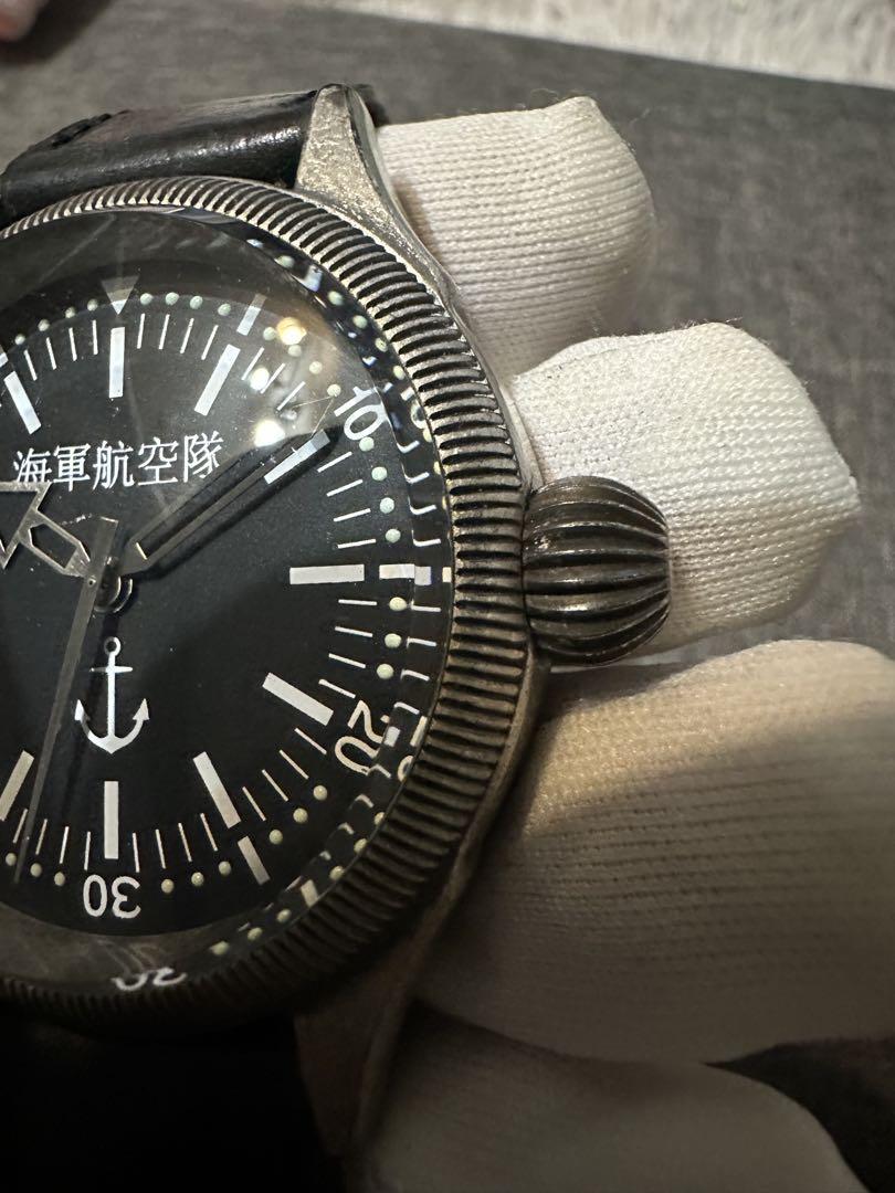 海軍航空隊 1930 クォーツ メンズ 腕時計 3針 黒文字盤