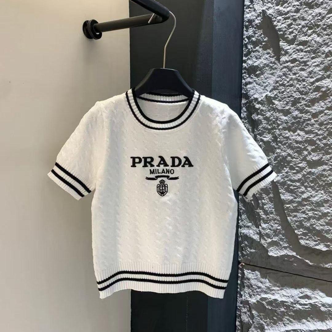 -p*r*a*d*a*半袖ニット トップス 3色選択
