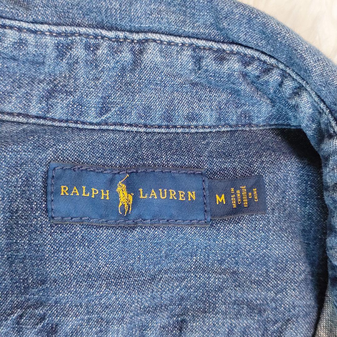 ラルフローレン デニム シャツワンピース ポニー刺繍 シェル