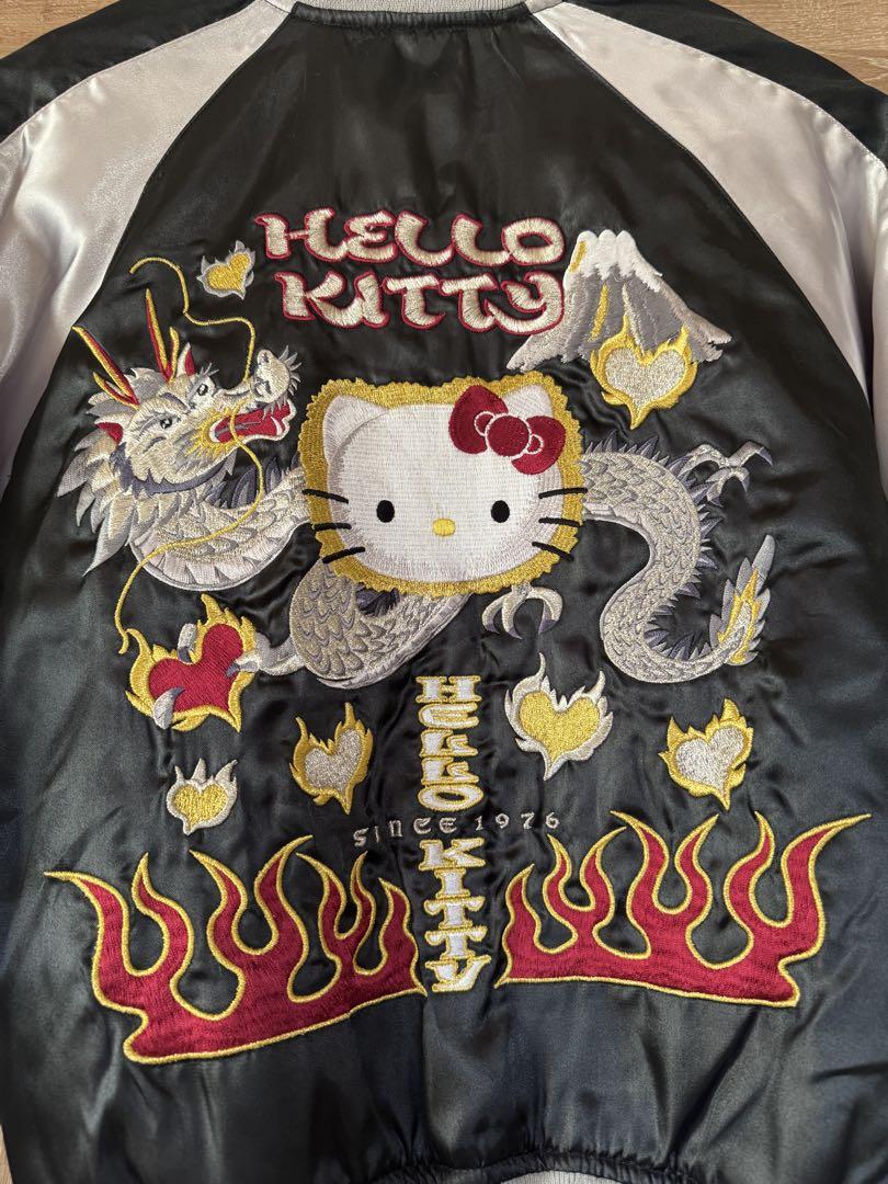 さくら様ハローキティ スカジャン 黒 シルバー