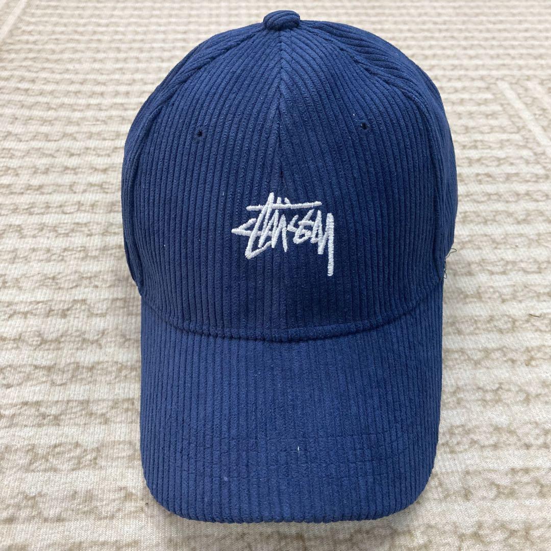 Stüssy ステューシー コーデュロイキャップ ストレートキャップ ブルー Stussy コーデュロイ ネイビーキャップ - メルカリ