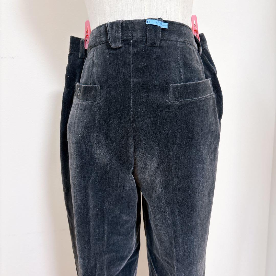 アダバット 幻 極上タック ベロアパンツ 82 チャコールグレー 日本製 秋冬