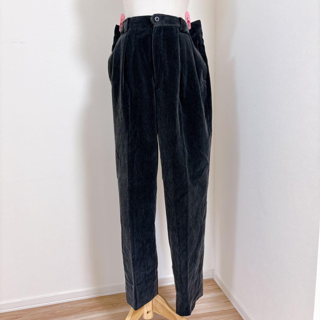 アダバット 幻 極上タック ベロアパンツ 82 チャコールグレー 日本製 秋冬