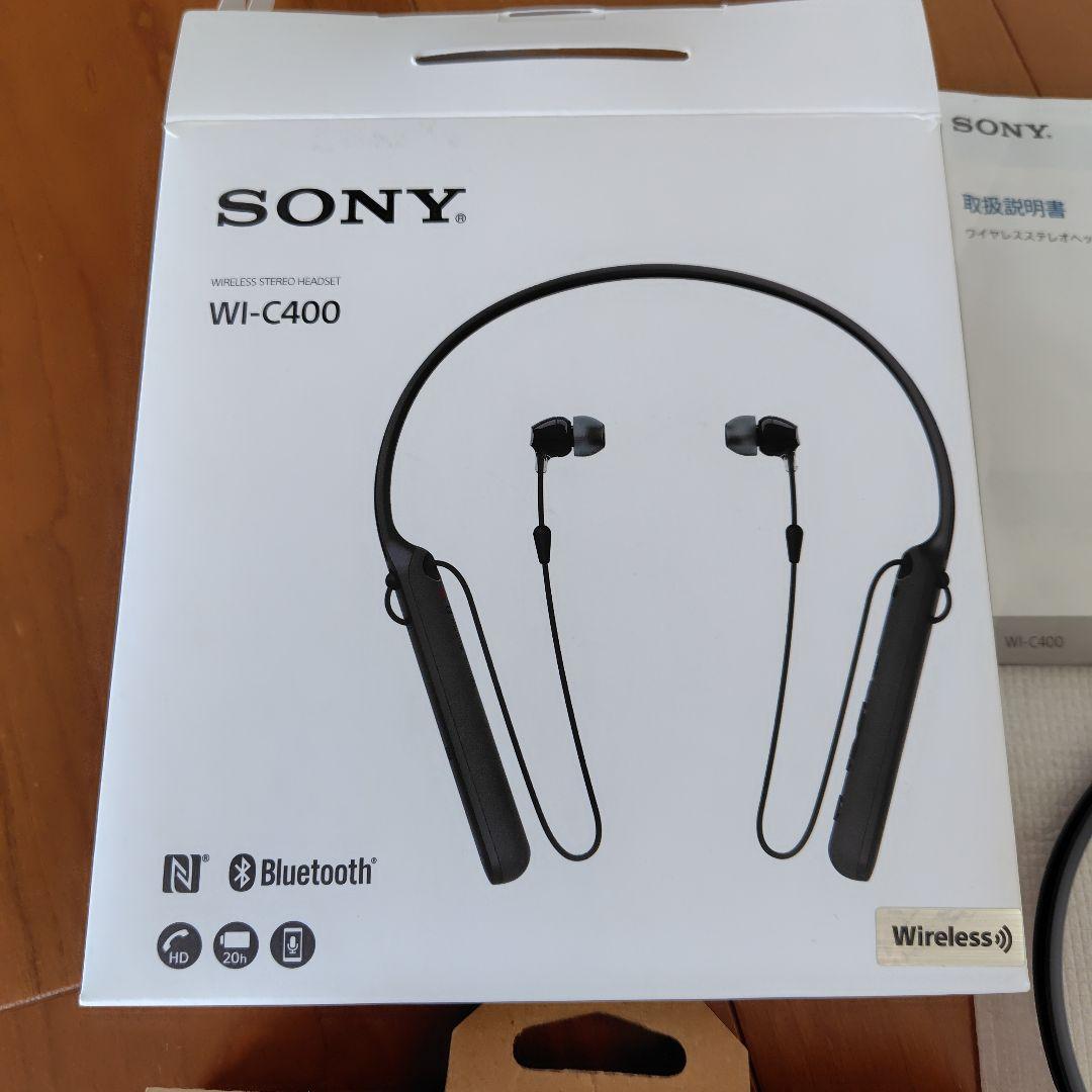SONY ワイヤレスイヤホン WI-C400 ブラック - メルカリ
