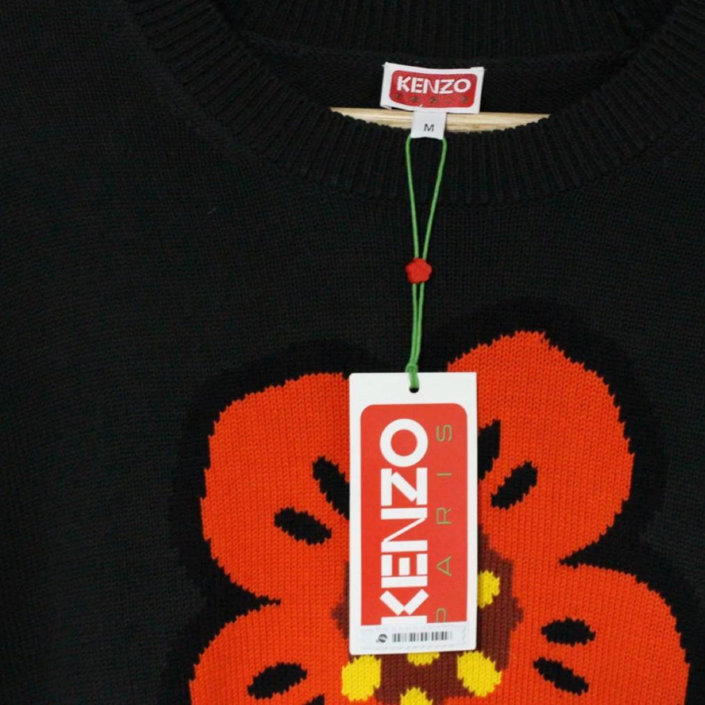 KENZO】ケンゾー/LOGO FLORAL INTARSIA KNIT/M トップス